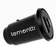 Lemontti Autoladegerät Schnellladung 30 W 5 A 2 Anschlüsse PD Typ C + USB-A QC 3.0, Schwarz