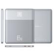 Baseus Blade externer Akku 12000mAh, 65W, 2x Typ-C, Digitalanzeige, USB-C-Kabel, Silber