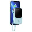 Baseus External battery Q Pow Digital Display 20000mAh, 20W, Lightning, Type-C, USB, USB-C cable, 3A, Blue
