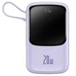 Baseus External battery Q Pow Digital Display 20000mAh, 20W, Lightning, Type-C, USB, USB-C cable, 3A, Purple