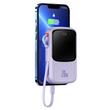 Baseus External battery Q Pow Digital Display 20000mAh, 20W, Lightning, Type-C, USB, USB-C cable, 3A, Purple