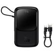 Baseus External battery Q Pow Digital Display 20000mAh, 20W, Lightning, Type-C, USB, USB-C cable, 3A, Black