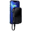 Baseus External battery Q Pow Digital Display 20000mAh, 20W, Lightning, Type-C, USB, USB-C cable, 3A, Black