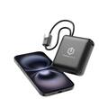 PowerLocus External battery 10000mAh, 20W PD Fast Charging, built-in Type-C and Lightning cables, Black
