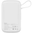 Baseus External battery Q Pow Digital Display Quick Charge, QC/PD, 10000mAh, 22.5W, integrated Type-C cable, White