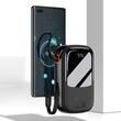 Baseus Batteria esterna Q Pow Display digitale Ricarica rapida, QC/PD, 10000mAh, 22,5W, cavo Type-C integrato, Nero