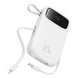 Baseus External battery QPow Pro+ 10000mAh, 22.5W, Lightning, 2xType-C, USB, USB-C cable 30 cm, White