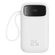 Baseus External battery QPow Pro+ 10000mAh, 22.5W, Lightning, 2xType-C, USB, USB-C cable 30 cm, White
