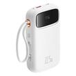Baseus External battery QPow Pro+ 10000mAh, 22.5W, Lightning, 2xType-C, USB, USB-C cable 30 cm, White