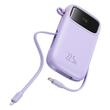 Baseus External battery QPow Pro+ 10000mAh, 22.5W, Lightning, 2xType-C, USB, USB-C cable 30 cm, Purple
