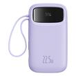 Baseus External battery QPow Pro+ 10000mAh, 22.5W, Lightning, 2xType-C, USB, USB-C cable 30 cm, Purple