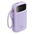 Baseus External battery QPow Pro+ 10000mAh, 22.5W, Lightning, 2xType-C, USB, USB-C cable 30 cm, Purple