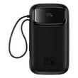 Baseus External battery QPow Pro+ 10000mAh, 22.5W, Lightning, 2xType-C, USB, USB-C cable 30 cm, Black