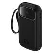 Baseus External battery QPow Pro+ 10000mAh, 22.5W, Lightning, 2xType-C, USB, USB-C cable 30 cm, Black