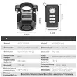 Allarme antifurto per bicicletta, moto, bicicletta elettrica, e-bike, scooter, triciclo, West Biking, 4,6 x 4,6 x 3,5 cm, nero