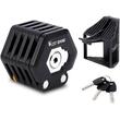 Mini antifurto con chiave e supporto per bici da città ed elettriche, moto, monopattini, monopattini, antifurto, antitaglio e antiperforazione, lunghezza 78 cm, pieghevole, acciaio+zinco, West Biking, nero