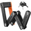 Lucchetto pieghevole con chiave per bici da città ed elettrica, MTB, scooter, monopattino, supporto, borsa portaoggetti, lunghezza 63 cm, ABS + zinco + PP, impermeabile, West Biking, nero con arancione