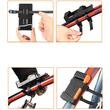 Lucchetto pieghevole con chiave per bici da città ed elettrica, MTB, scooter, monopattino, supporto, borsa portaoggetti, lunghezza 63 cm, ABS + zinco + PP, impermeabile, West Biking, nero con arancione