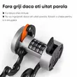 Mini antifurto pieghevole per bicicletta, monopattino, monopattino, acciaio inox 45 al carbonio spessore 5 mm, antitaglio, serratura a codice, West Biking, compatto e resistente, lunghezza 88 cm