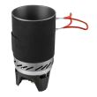 Campingkocher, tragbar, Gas, Piezo-Zündung, 3 in 1, 2200 W, Edelstahl, mit Topf, NEO