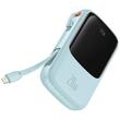 Baseus Externer Akku Q Pow Digital Display Quick Charge 10000 mAh, Lightning-Kabel 20 W, Blau