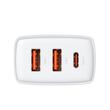Baseus Network Charger Compact Quick Charge 30W, 2 x USB 5V/3A, 1 x USB Type-C 5V/3A, White