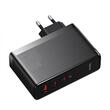 Baseus Netzwerkladegerät GaN5 Pro 2x USB-C und 1x USB-A, Schnellladegerät, 140 W + Typ-C-zu-Typ-C-Kabel, 1 m, Schwarz