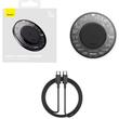 Baseus Wireless Simple 2 induktives Ladegerät, 15 W mit Typ-C-auf-Typ-C-Kabel, Schwarz