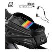Borsa da bicicletta con copertura impermeabile per telefono, montaggio su manubrio e telaio, compatibile con telefoni fino a 18 cm di lunghezza, spazio di archiviazione 1,5 L, portacavo per cuffie, logo riflettente, West Biking, nero