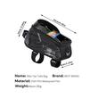 Borsa da bicicletta con copertura impermeabile per telefono, montaggio su manubrio e telaio, compatibile con telefoni fino a 18 cm di lunghezza, spazio di archiviazione 1,5 L, portacavo per cuffie, logo riflettente, West Biking, nero