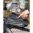 Borsa da bicicletta con copertura impermeabile per telefono, montaggio su manubrio e telaio, compatibile con telefoni fino a 18 cm di lunghezza, spazio di archiviazione 1,5 L, portacavo per cuffie, logo riflettente, West Biking, nero