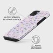 Funda para iPhone 14 Burga de doble capa con diseño de flores silvestres
