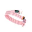 Cavo Mcdodo da USB a display digitale di tipo C in silicone ricarica super veloce, 6 A, 1,2 m, rosa