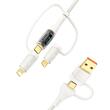 Cavo Usams Shadow Series 6in1, da USB-A/Tipo-C a Tipo-C/Lightning/Micro, Ricarica Rapida PD, 100W, 1,2m, Beige