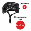Fietshelm, afneembaar magnetisch vizier, aerodynamisch, ventilatiekanalen, verstelsysteem, maat L (56-61 cm), EPS+PC