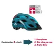 Casco de ciclismo con protección para bicicleta con LED, PROLINE Urban Plus New York, Fischer, unisex, talla S/M 52 - 59 cm, turquesa