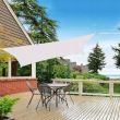 Tettuccio parasole quadrato, anelli in metallo, grigio chiaro, 5x5 m, Springos