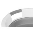 Laundry basket, 2 handles, foldable, silicone, gray and white, 25 L, 53.5x38x6/15/24 cm