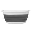 Laundry basket, 2 handles, foldable, silicone, gray and white, 25 L, 53.5x38x6/15/24 cm