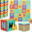 Tappeto in schiuma per bambini, EVA multicolore, motivo alfabeto, 172x172x1 cm, Springos