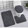 Badezimmerteppich, dunkelgrau, 3er-Set, Ruhhy