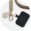 Guess Crossbody Strap For Popruh Phones PU 4G Chain &amp; Gold Charm, Length 150cm