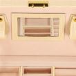 Portagioie, MDF, pelle ecologica e velluto, crema e rosa, con specchio, 17,5x14x12,5 cm, Springos