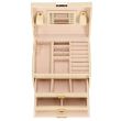 Portagioie, MDF, pelle ecologica e velluto, crema e rosa, con specchio, 17,5x14x12,5 cm, Springos