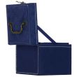 Boîte à bijoux, velours, bleu, 12x12x12 cm, Springos