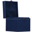 Boîte à bijoux, velours, bleu, 12x12x12 cm, Springos