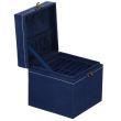 Boîte à bijoux, velours, bleu, 12x12x12 cm, Springos