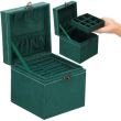 Portagioie, velluto, verde, 12x12x12 cm, Springos