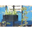 Jardinera decorativa, soporte de metal, sistema de riego, antracita, 58x18x16,2 cm, Boardee Fencycase W