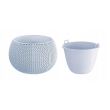 Vaso da fiori decorativo, rotondo, blu, 29x19,5 cm, Splofy Bowl